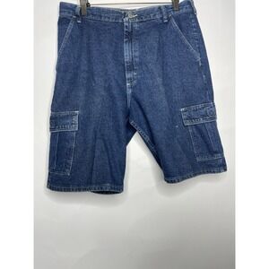 VTG Wrangler Hero Cargo Shorts Light Blue Denim Y2K Skater Mens Measure 32x10‎